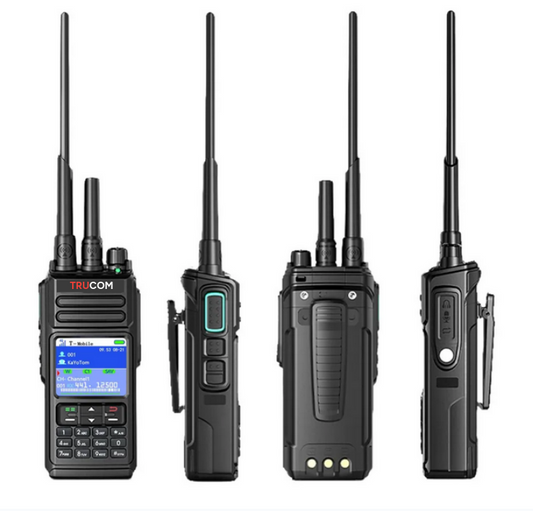 TRUCOM T10 4G POC Radio + UHF/VHF Global Encrypted Walkie Talkie Unlimited Range - Dual PTT Buttons, HD Audio, Ip68 Waterproof, GPS Tracking