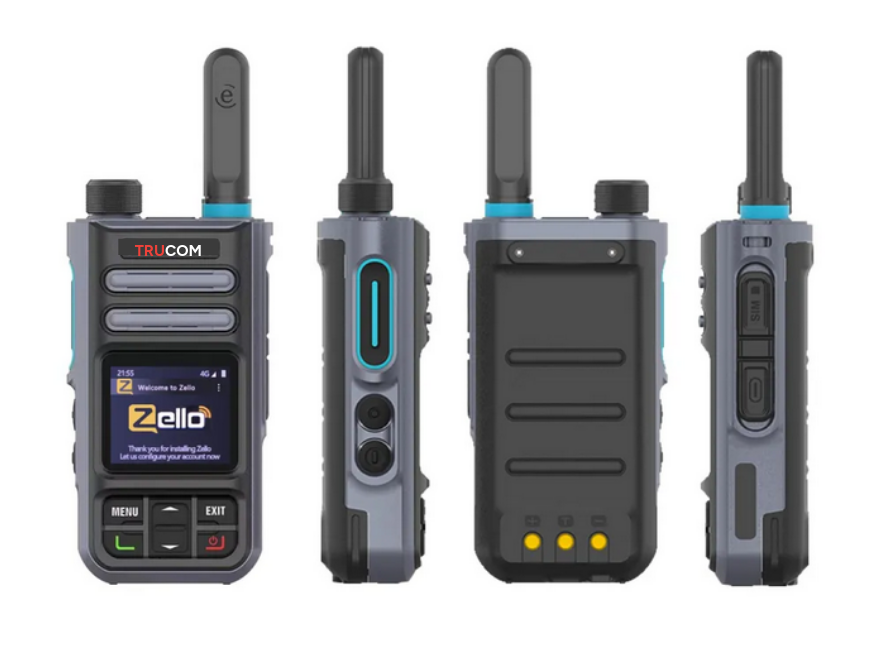 TRUCOM T16 Zello POC Global Encrypted Walkie Talkie Unlimited Range - IP67 waterproof, GPS tracking, WiFi & Bluetooth, 72H Battery, 210 Countries Coverage